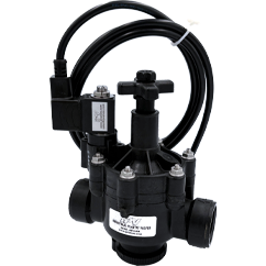 Industrial valve with black hoses and port fittings for regulating flow (gas/air) in a compact regulator assembly.